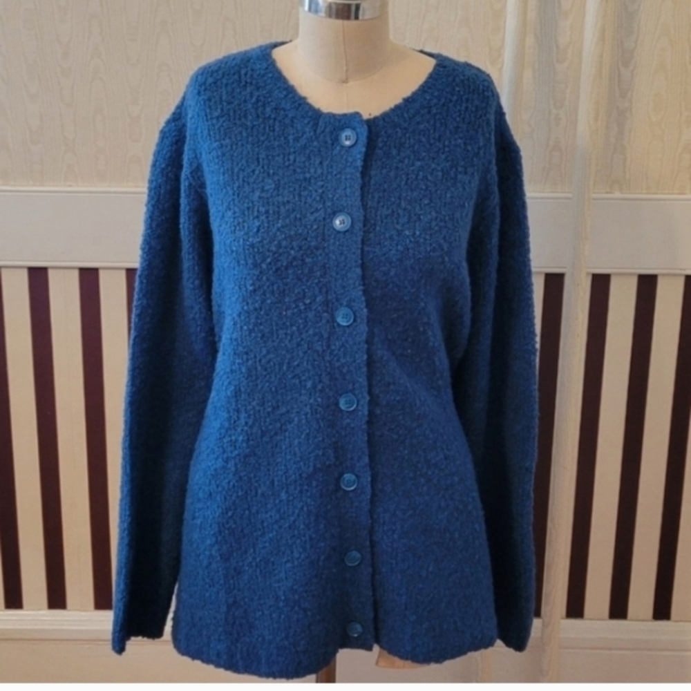 APPLESEED'S Luxe Boucle Pink Button Up Cardigan Sweater Size 2X - Picture 6 of 7